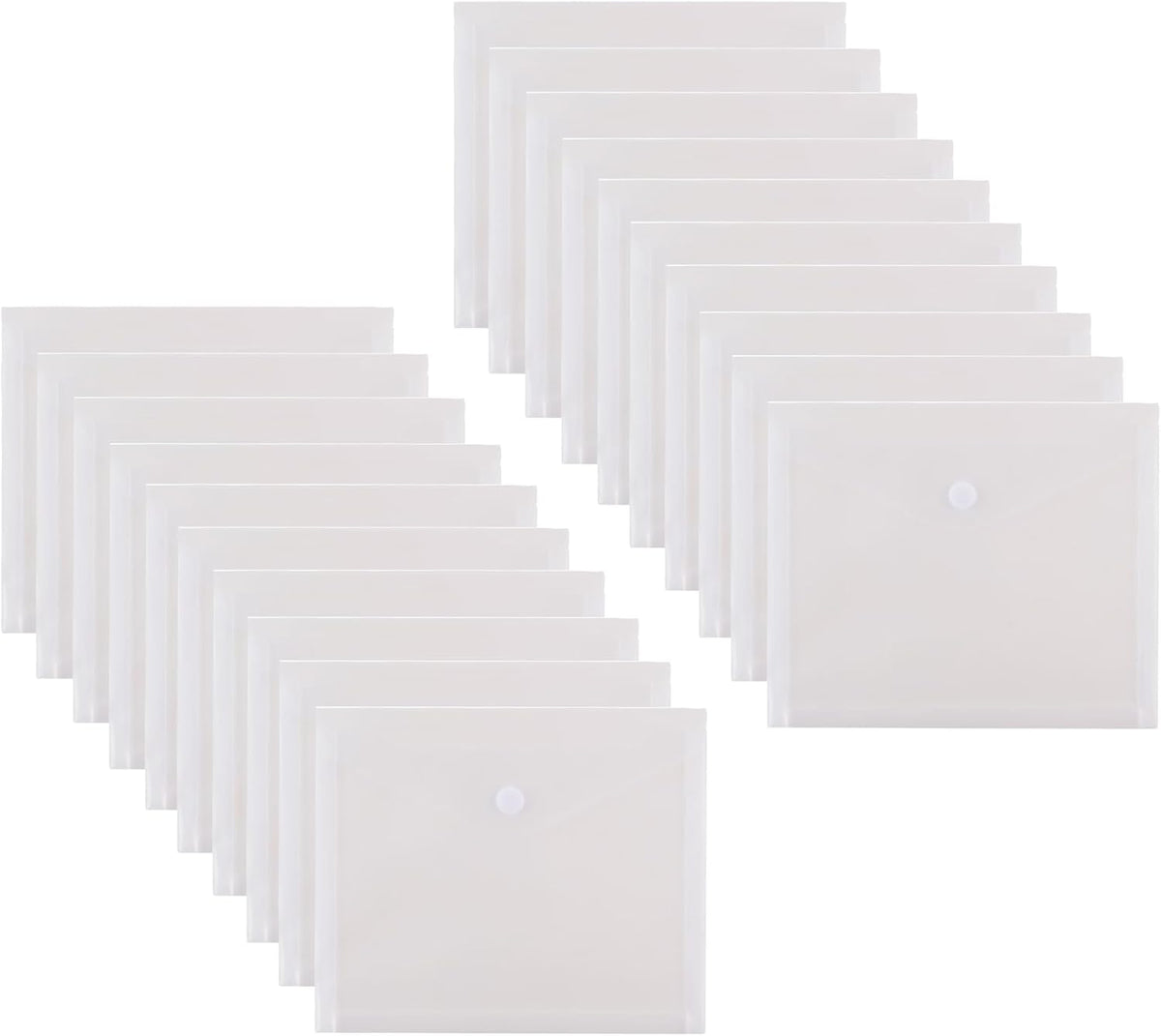 8.5 x 11 Letter Sized Clear Plastic Envelopes with Expanding Gusset Document File Storage Holder 20 Pack Hook Loop Closure