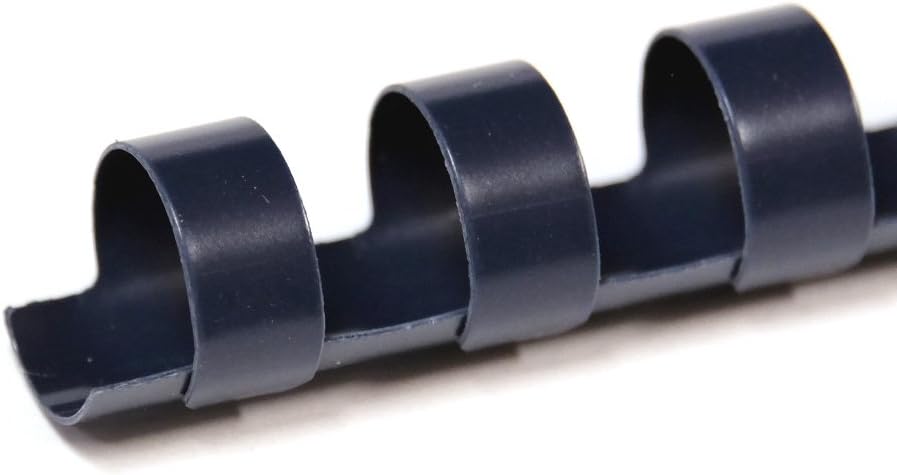 TruBind 13mm (1/2 in.) Comb Binding Spines | 11 in. Length for Letter Size or Smaller Projects | Standard 19-Ring Rectangular Holes | Navy | 80 Sheet Binding Capacity | 100 Pack