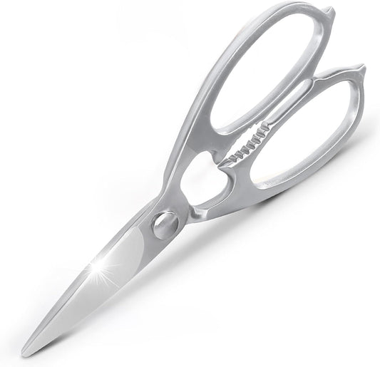 Newness Multi-Purpose Kitchen Scissors, Premium Stainless Steel Solid Kitchen Shears for Can Opener, Walnut Cracker, Heavy Duty Poultry Scissors with Sharp Blade for Cutting Turkey, Chicken, Bones