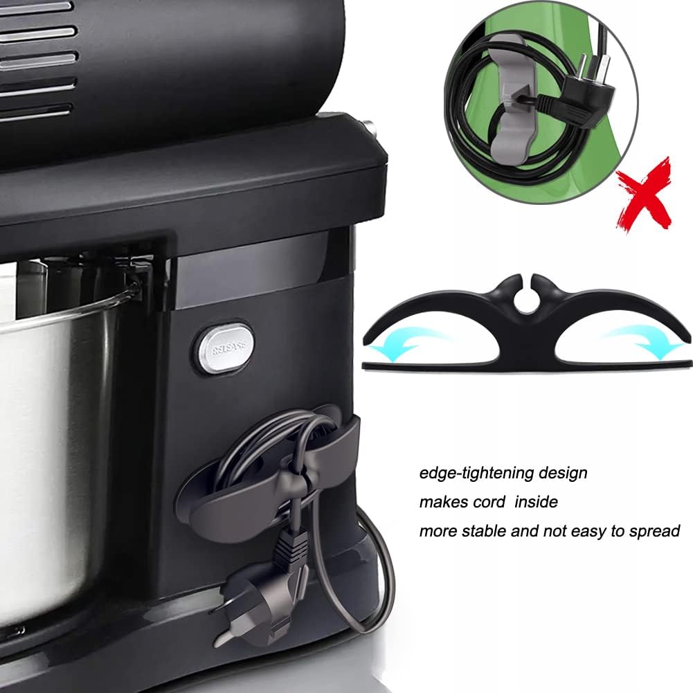 Cord Organizer for Appliances, 4PCS Kitchen Appliance Cord Winder Cord Organizers, Cord Holder Cord Wrapper for Appliances Stick on Pressure Cooker, Mixer, Blender, Coffee Maker, Air Fryer