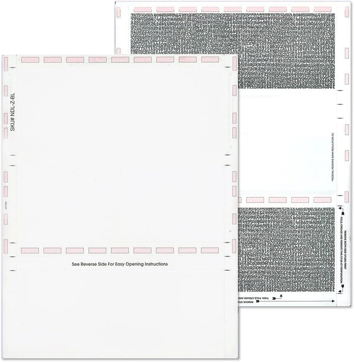 NextDayLabels - 8-1/2" x 11" Z Fold Pressure Seal Self Mailer Checks (White-500)