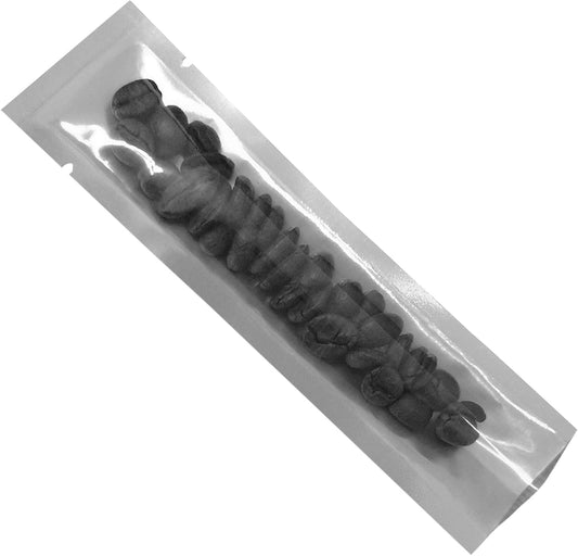 PABCK 100 Pcs 2.17x9.84 inch (inside size 1.77x9.45 inch) Clear Front Vacuum Heat Sealable Foil Bag Mylar Packets for Travel Sample Packaging Candy Instant Coffee Food Storage Aluminum Foil Package
