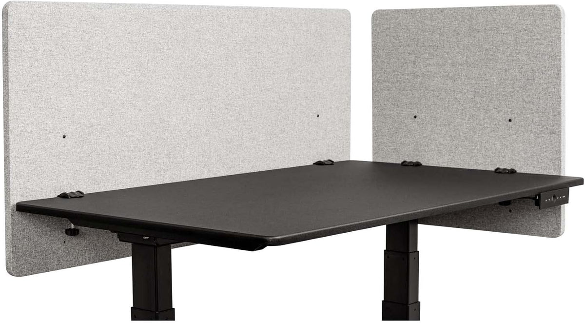 Stand Up Desk Store ReFocus Clamp-on Acoustic Desk Divider Privacy Panel That Reduces Noise and Visual Distractions (Cool Gray, 23.6" x 23.6")