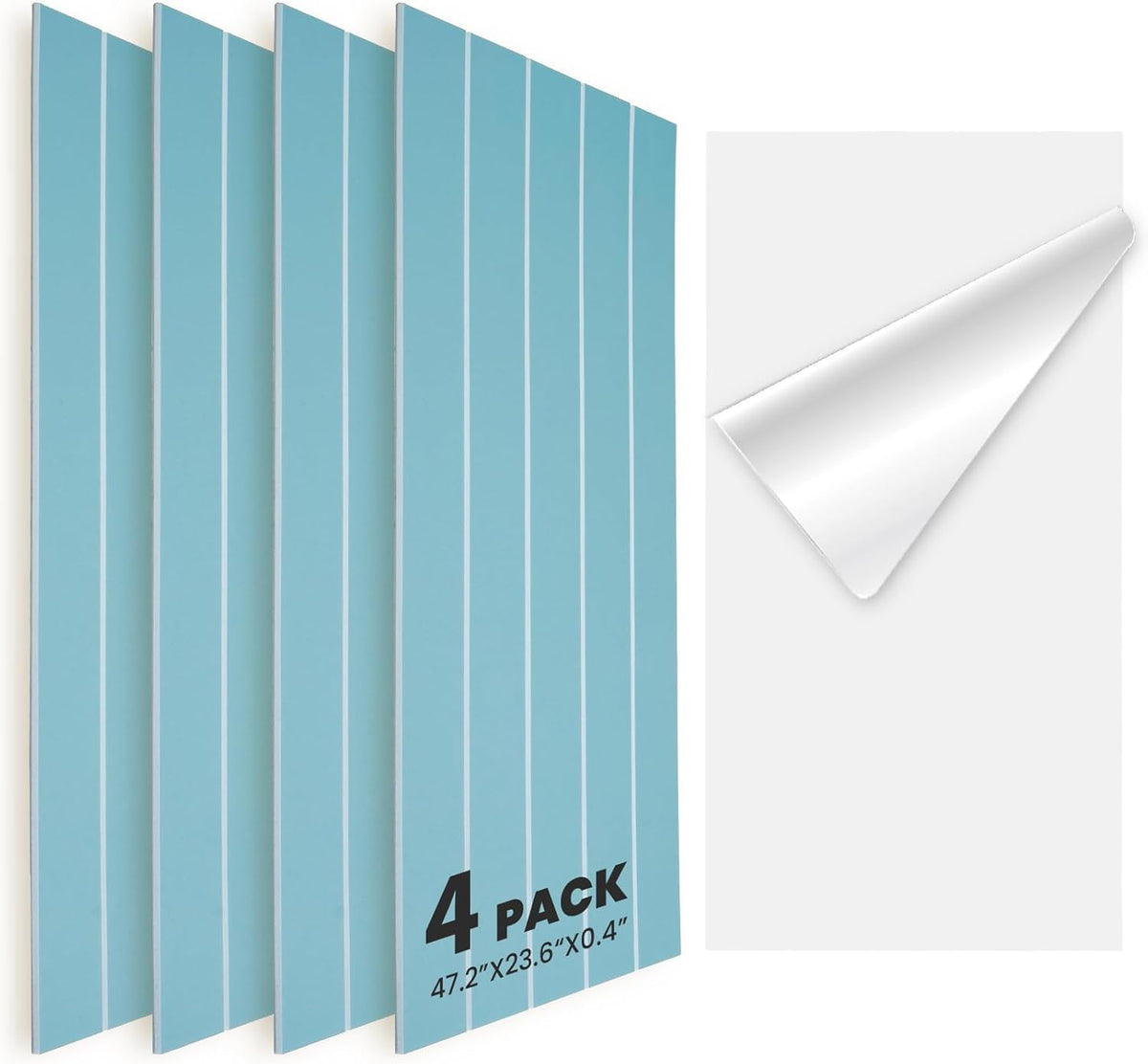 Acoustic 4 Pack Soundproofing UV Print Panels, 47.2” x 23.6” x 0.4” Adhesive Noise Dampening Wall Panels for Home Studio, Office, Gaming Room, and Theater(Blue)