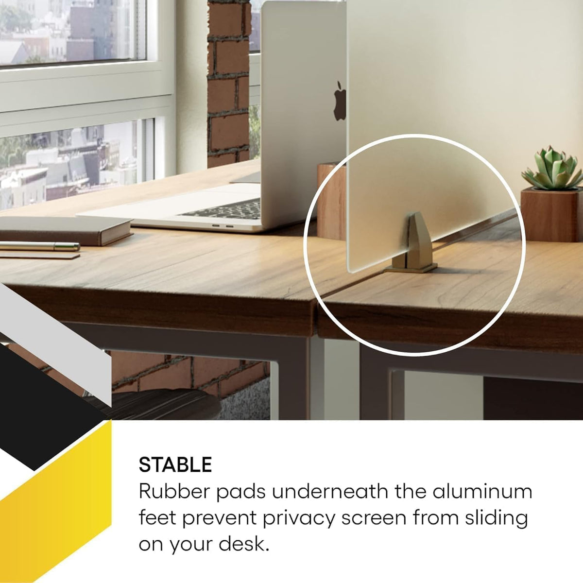 OBEX Acrylic Free Standing Screen, Divider for Desk Privacy Home & Office Partitions for Table Top Workstation, Portable Cubicle Panel for Work, 18" x 48", Clear