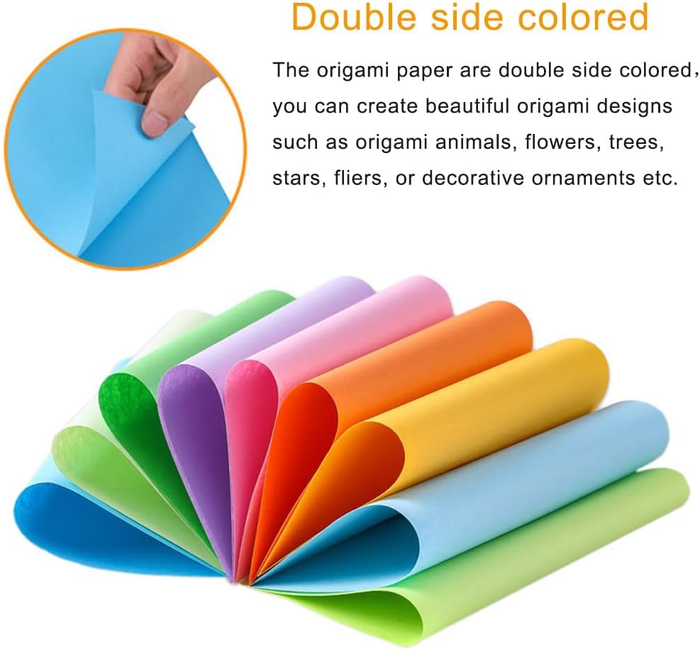 A4 Origami Paper Lake Blue 100 Sheets, 8.27×11.7 inch Double Sided Color Easy Fold Big Origami Paper A4 Colored Copy Papers Thin 70gsm for Beginners, DIY handwork Art and Craft Projects (210 x 297 mm)
