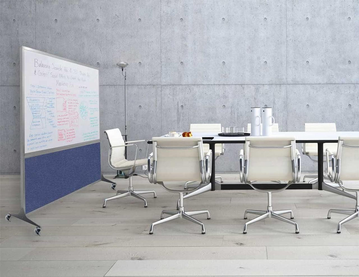 DivideWrite Mobile Whiteboard | Double Sided Dry Erase Board | Portable Office Cubicle Partition | Display for Classrooms, Conference Rooms, Meeting Areas and More | Charcoal Gray 6' Wide X 6' Tall