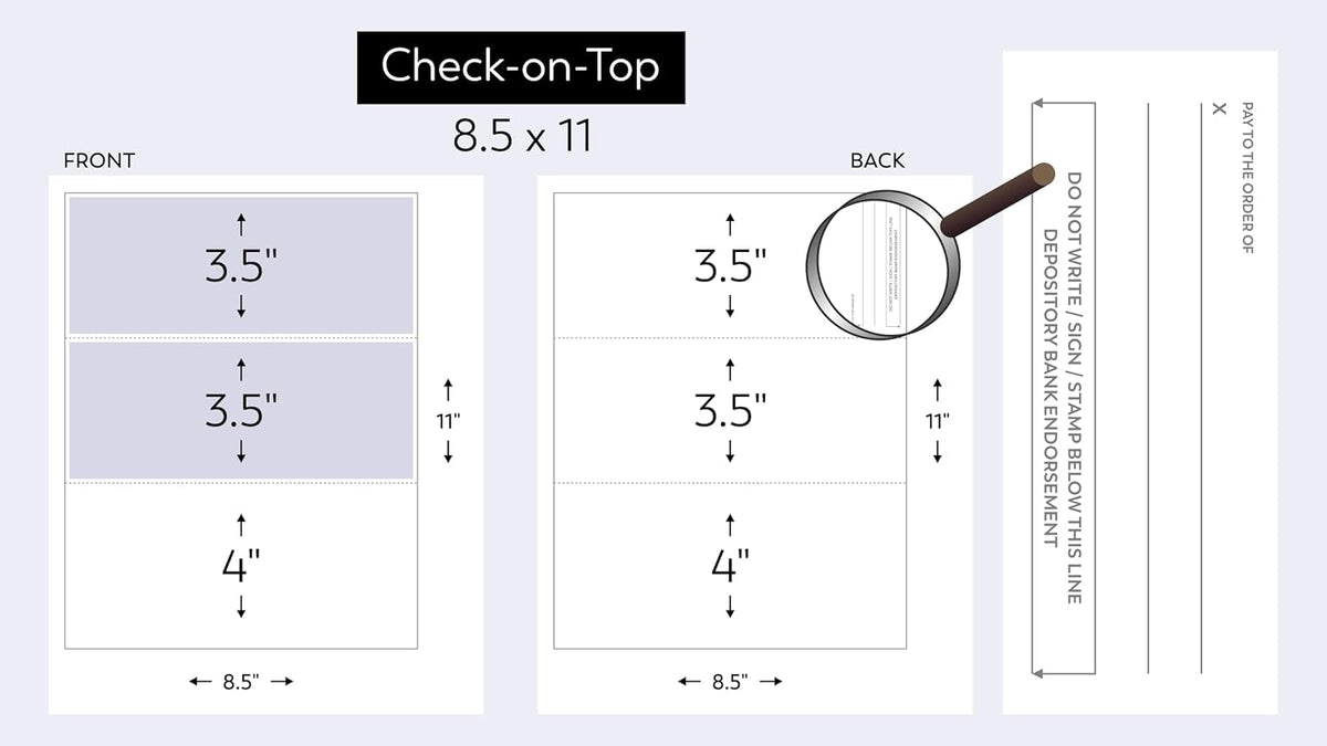 50 Blank Check Stock - Check on Top Mazed - Paper Weight # 70"High Security" Check Paper Red/Blue Mazed