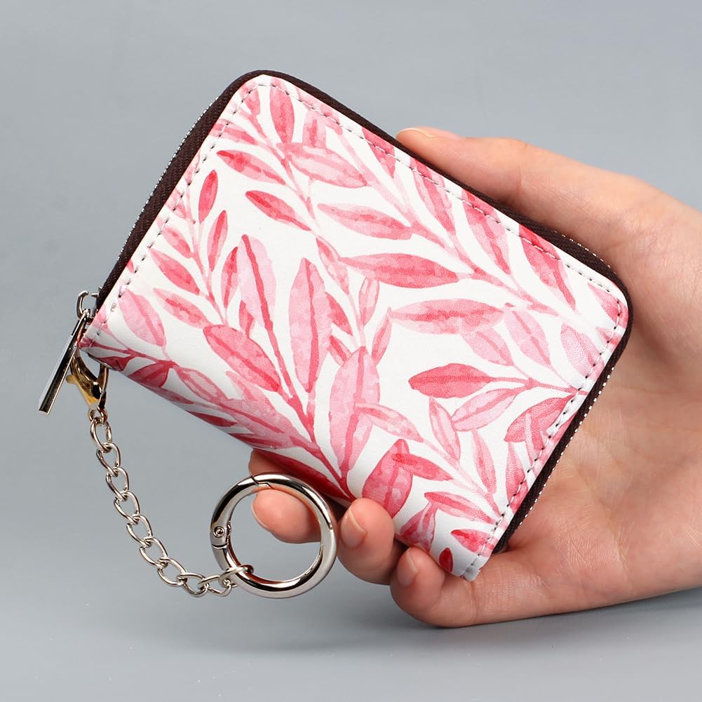 FurArt Zipper Wallet Women, RFID Blocking Credit Card Wallet, Business Card Holder, Compact Size KeyChain Wallet