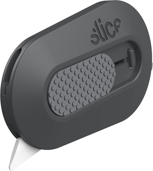 Slice Mini Box Cutter | Manual Retracting | Safe Ceramic Box Cutter Lasting 11x Longer than Metal | Box Opener | 1 Pack | Millennial Gray