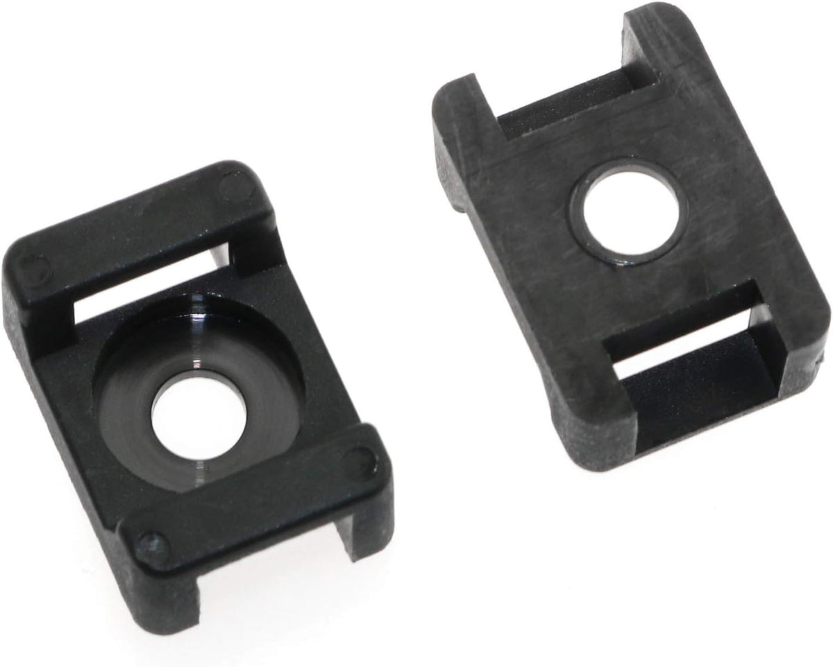 DGZZI Cable Tie Mount 100PCS 23 x 16 x 9mm Screw Type Saddle Shape Cradle Mounts Bases Clips Cable Holder Black