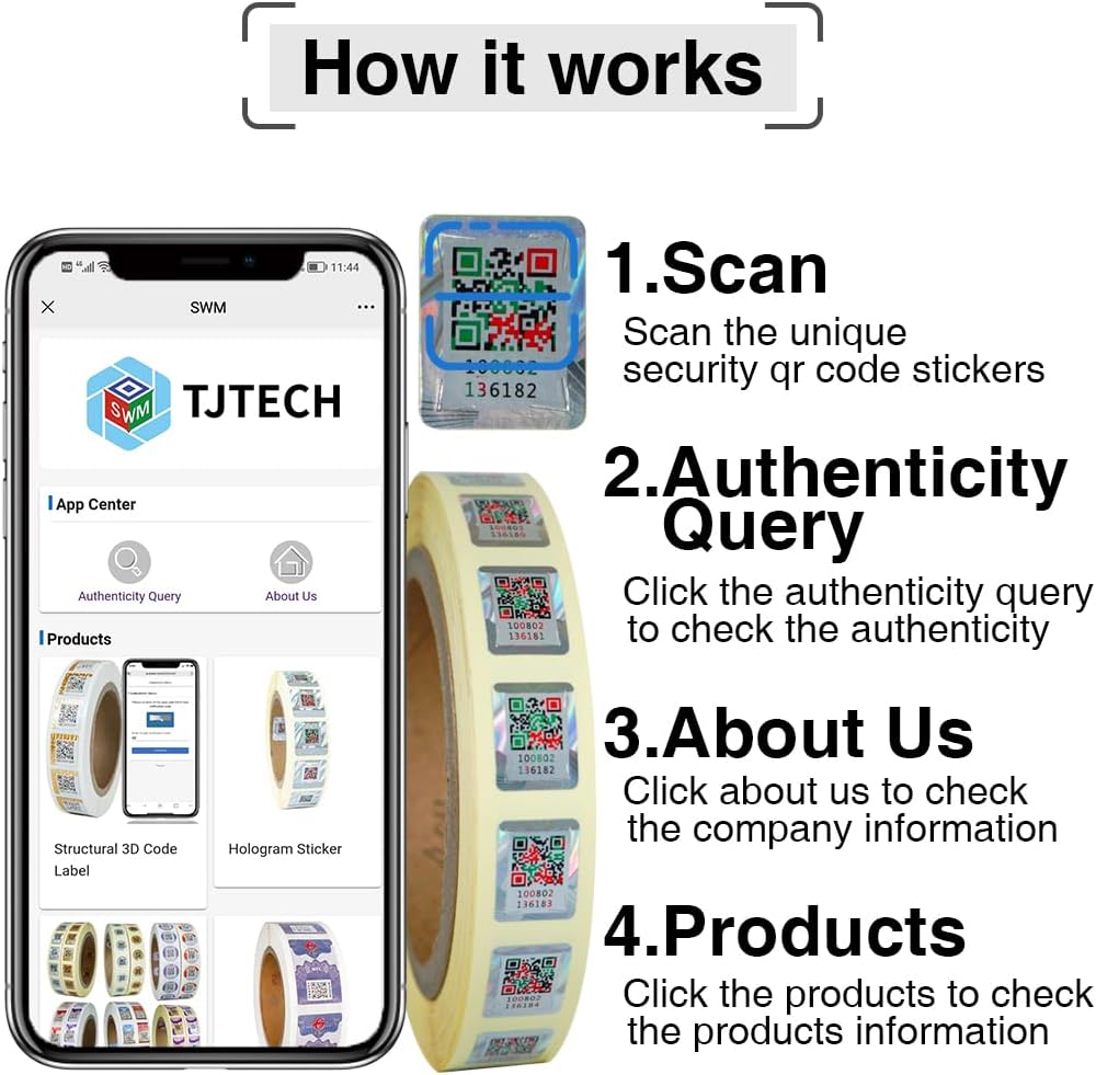 14 * 18mm Anti-Counterfeiting QR Code Labels Original Hologram Security Genuine Tag Authenticity Query Tamper Proof Stickers
