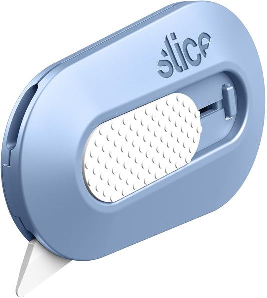 Slice Mini Box Cutter | Manual Retracting | Safe Ceramic Box Cutter Lasting 11x Longer than Metal | Box Opener | 1 Pack | Sky