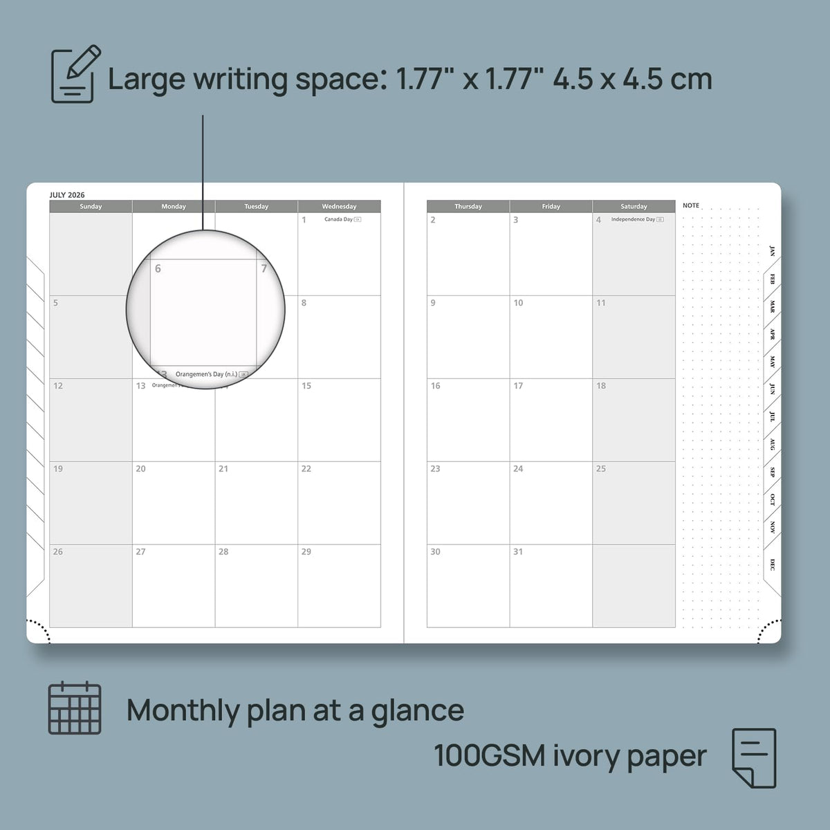 POPRUN 2026 Planner (Large Size 8.5''x 10.5'' Hardcover) - Daily Weekly and Monthly Calendar Agenda 2026 Appointment Book with Hourly Time Slots, Monthly Tabs, 100 GSM - Light Yellow