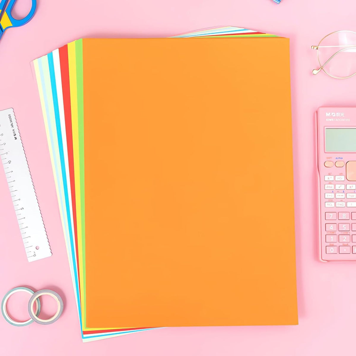 M&G 100 Sheets Colored Copy Printing Paper Assorted Colors, 8.3 X 11.7 in Construction Paper for Card Making Scrapbooking Kids School Office DIY Craft