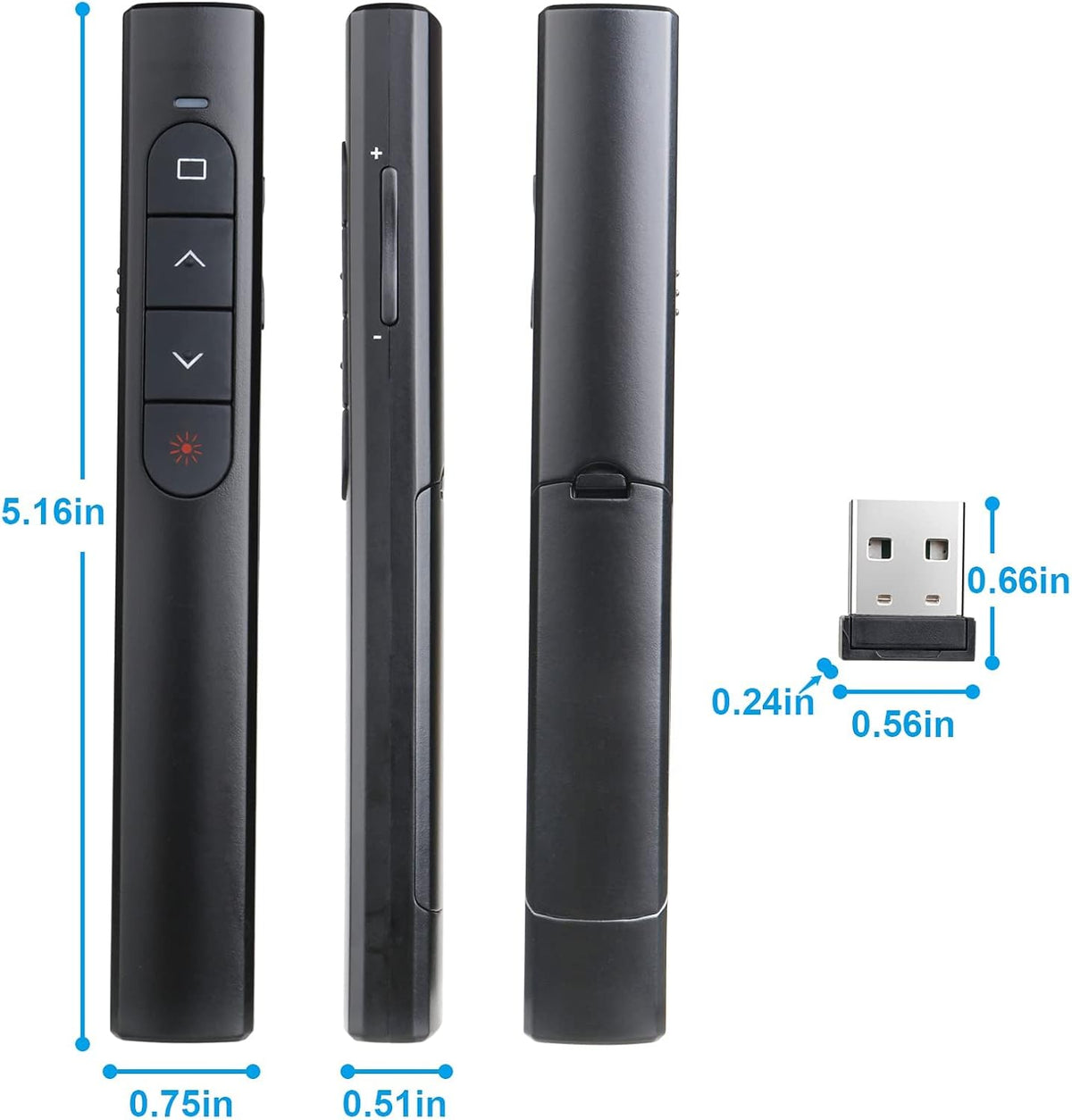 (2 Units) Wireless Presenter Remote, Presentation Clicker with Hyperlink & Volume Remote Control PowerPoint Office Presentation Clicker for Keynote/PPT/Mac/PC/Laptop