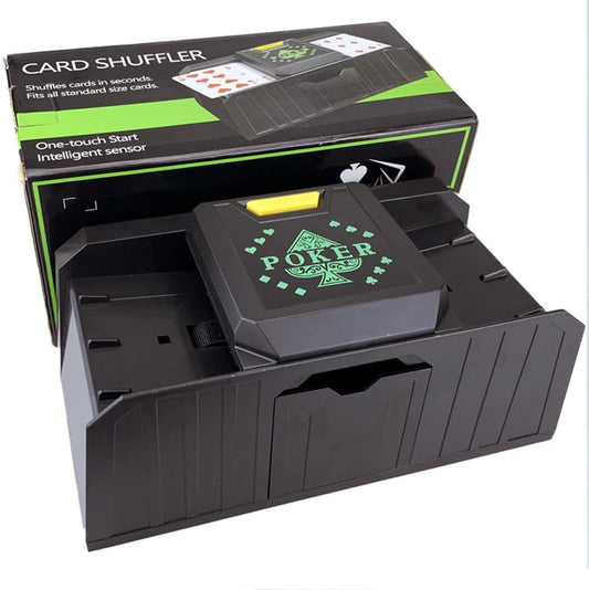 Heavy-Duty Automatic Card Shuffler for 1-2 Decks (≤9.5cm Cards), USB/Battery Powered - Large Capacity Card Mixer