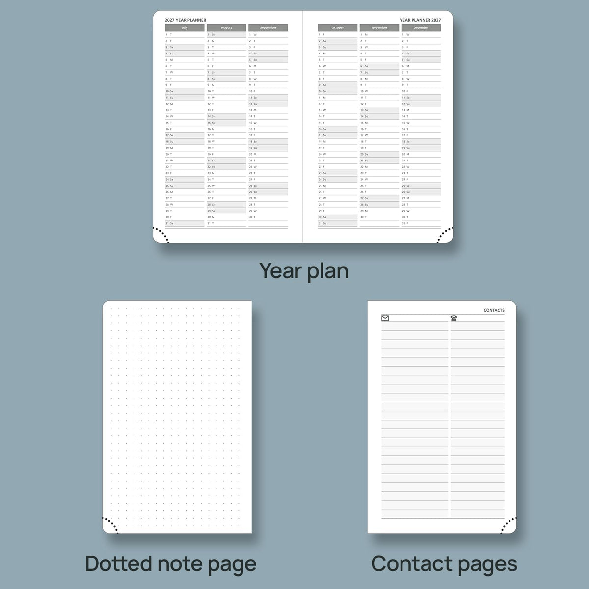POPRUN 2026 Daily Planner One Page Per Day A6 Size Calendar (4.25" x 6.25") - 12 Months Hourly Appointment Book with Hardcover, Monthly Tabs, Pocket, Pen Holder - Light Yellow