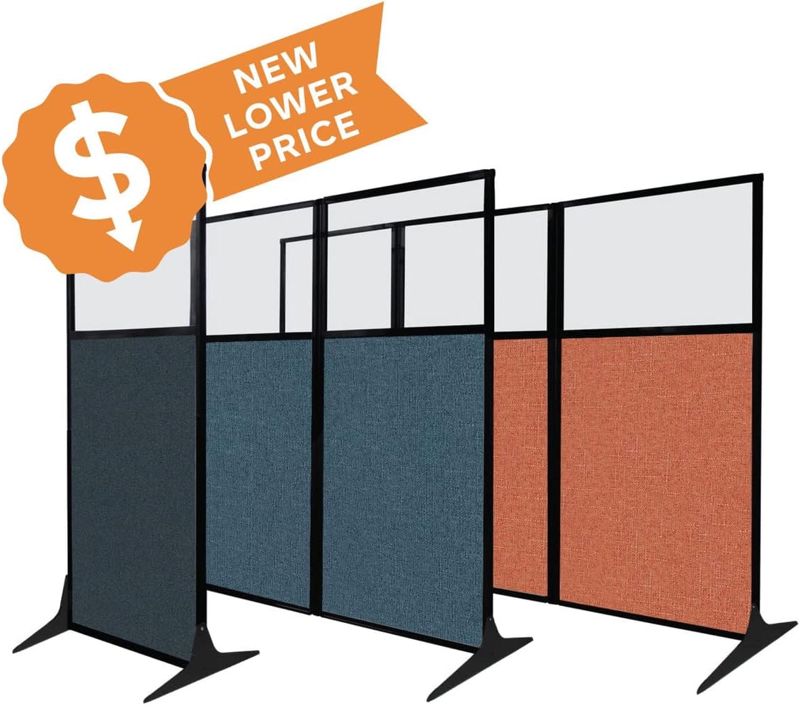 Versare Office Workstation Screen | Portable Wall Divider | Modern Cubicle | Freestanding Privacy Screen | Flexible Work Space | 1 Panel | 33" Wide x 70" Tall Black SoundSorb Panels