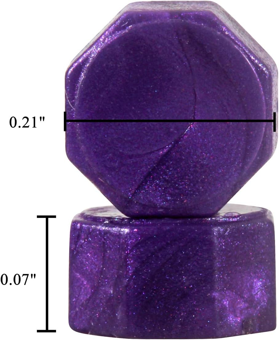 Purple Sealing Wax Beads, Yoption 300 Pieces Octagon Wax Seal Beads Kit with 2 Melting Spoon and 4 Candles for Seal Stamp (Purple)