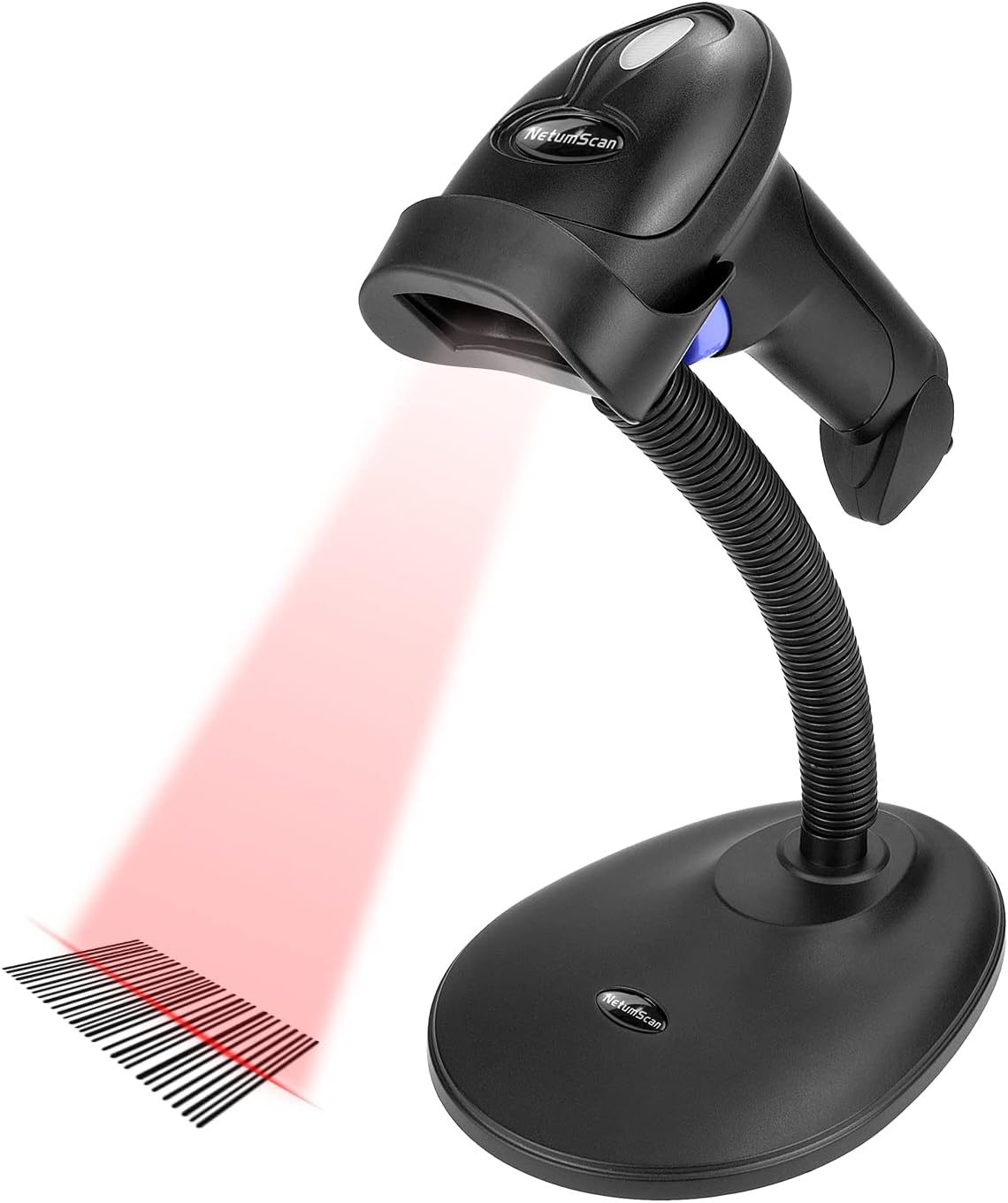 NetumScan Bluetooth CCD Bar Code Scanner with Stand, 3-in-1 Handheld Automatic 1D Barcode Reader Barcode Scanner for Computer, Tablet, iPhone, iPad, Android