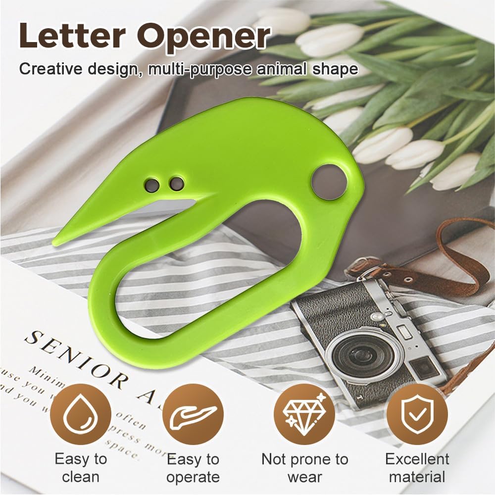 Letter Opener Envelope Slitter, 2025 New Envelope Opener without Damage, Letters Openers for Home, Office, Postal, Women, Men, Office Worker, Graduate, Students (Red)