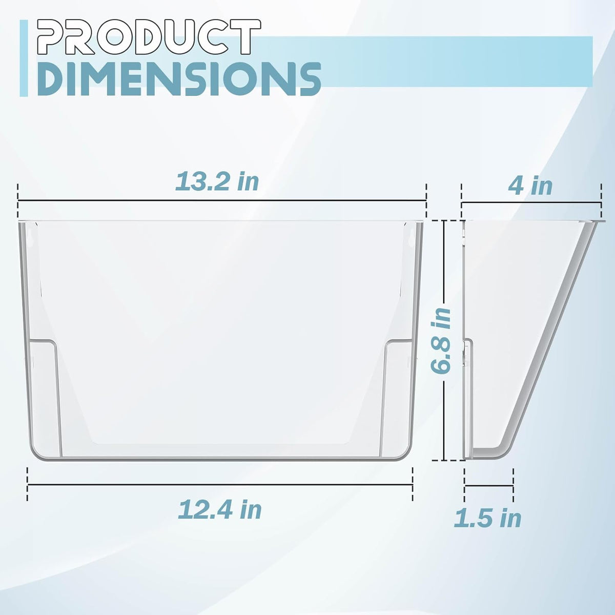 3 Pack Clear Acrylic Single Pocket, Plastic Hanging Wall Mount File Holder for Office Home, Clear