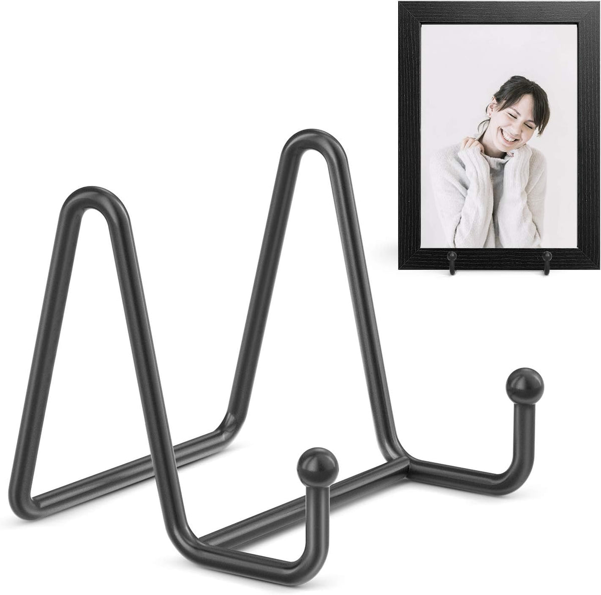 TR-LIFE Plate Stands for Display - 3 Inch Plate Holder Display Stand + Metal Frame Holder Stand for Picture, Decorative Plate, Book, Photo Easel (2 Pack)