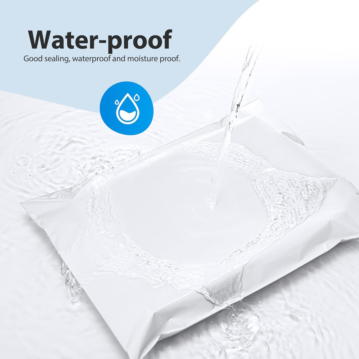 Fuxury 2000 Pcs 12x15.5" Poly Mailers,Waterproof Mailing Envelopes for Clothing, Strong Adhesive Poly Shipping Postage Bags for Small Business(White)