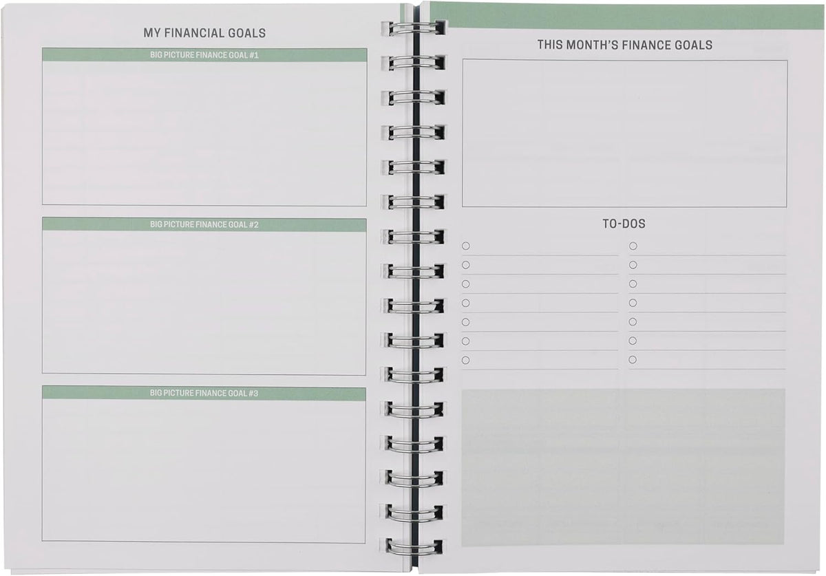 Erin Condren Inspired by Erin Condren Budget Planner, 12-Month Undated Spiral Financial Planner, Compact A5 Monthly & Weekly Budget Tracker with Layers Cover
