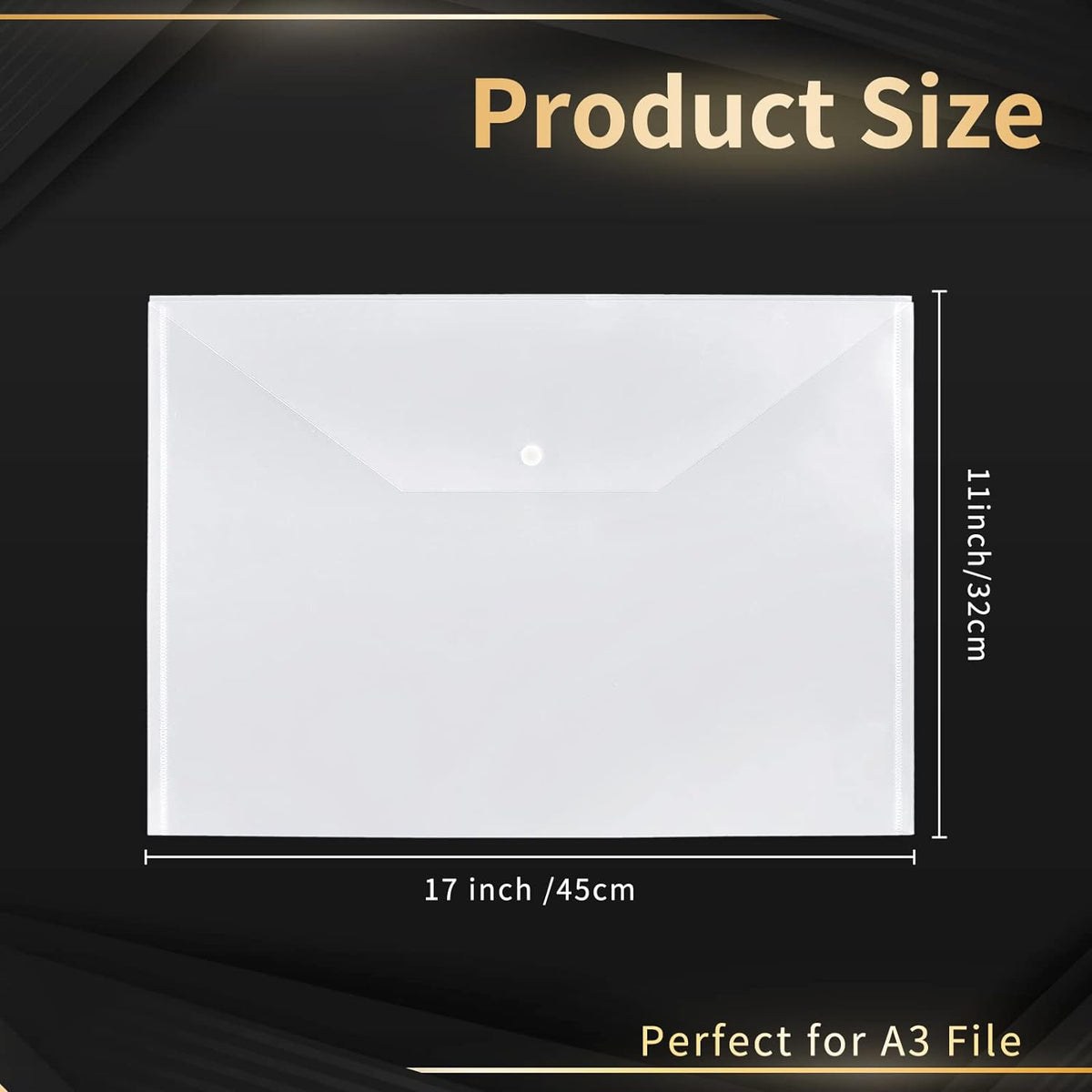 10 Pieces 11x17 inch Tabloid Size Document Folder Organizers with Snap Closure Clear Snap Closure File Folder Folder Poly Oversized Envelope File Folder Closure Plastic Folders for Office School Home