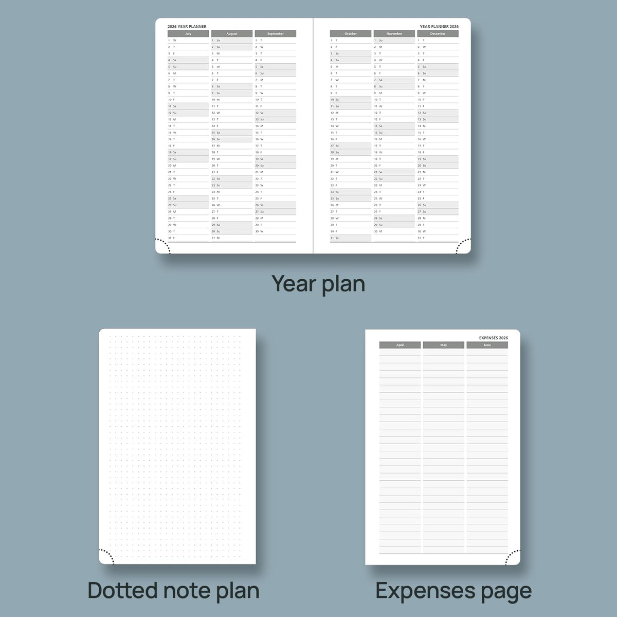 POPRUN 2026 Daily Planner One Page Per Day A5 Size Calendar (5.75" x 8.5") - 12 Months Hourly Appointment Book with Hardcover, Pocket, Pen Holder - Light Yellow