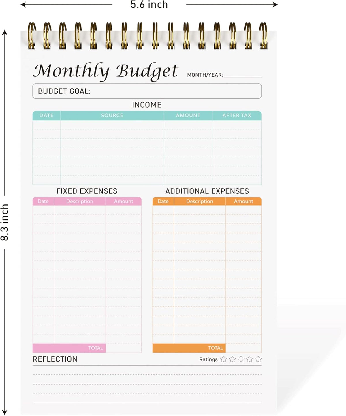 Monthly Budget Planner Notepad - Undated Expense Tracker Notebook. Monthly Budgeting Journal, Finance Planner & Accounts Book to Take Control of Your Money.A5(5.6 x 8.3inchs), 100gsm paper-Pink