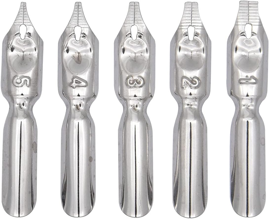 Gullor Calligraphy Feather Quill Pen and 5 Calligraphy Nibs for Beginners Kids Calligraphy Writing Quill Dip Pen Set, White