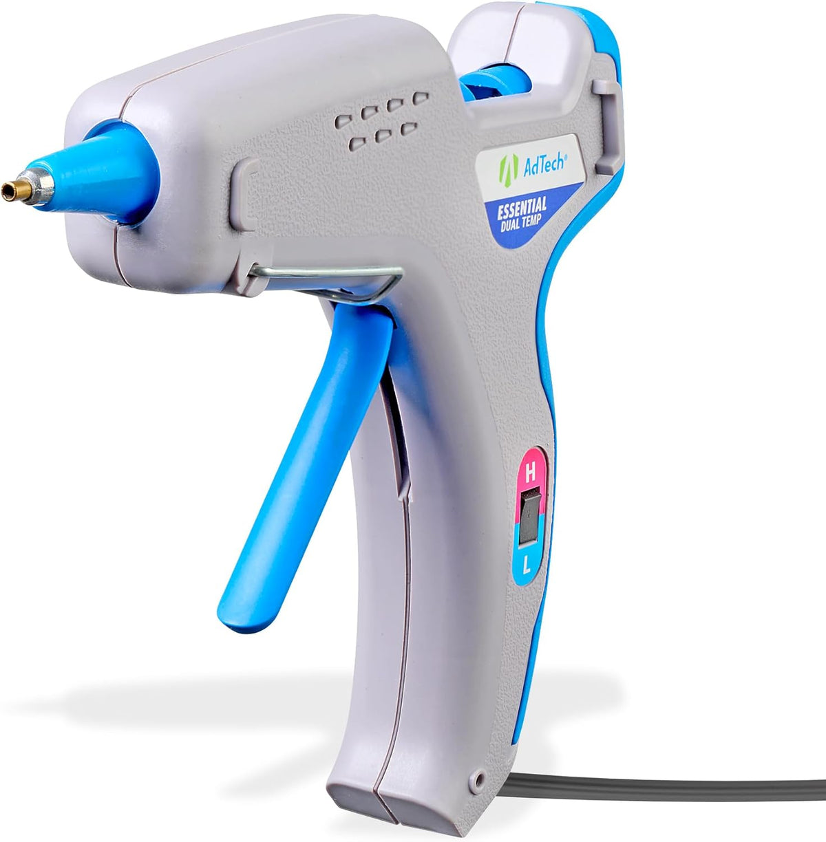AdTech Essential Dual-Temp Hot Glue Gun | High & Low Temp for Crafting, DIY & Repairs | Ergonomic Design, 5-Foot Cord & Built-in Stand | Bonds Wood, Fabric, Metal & More