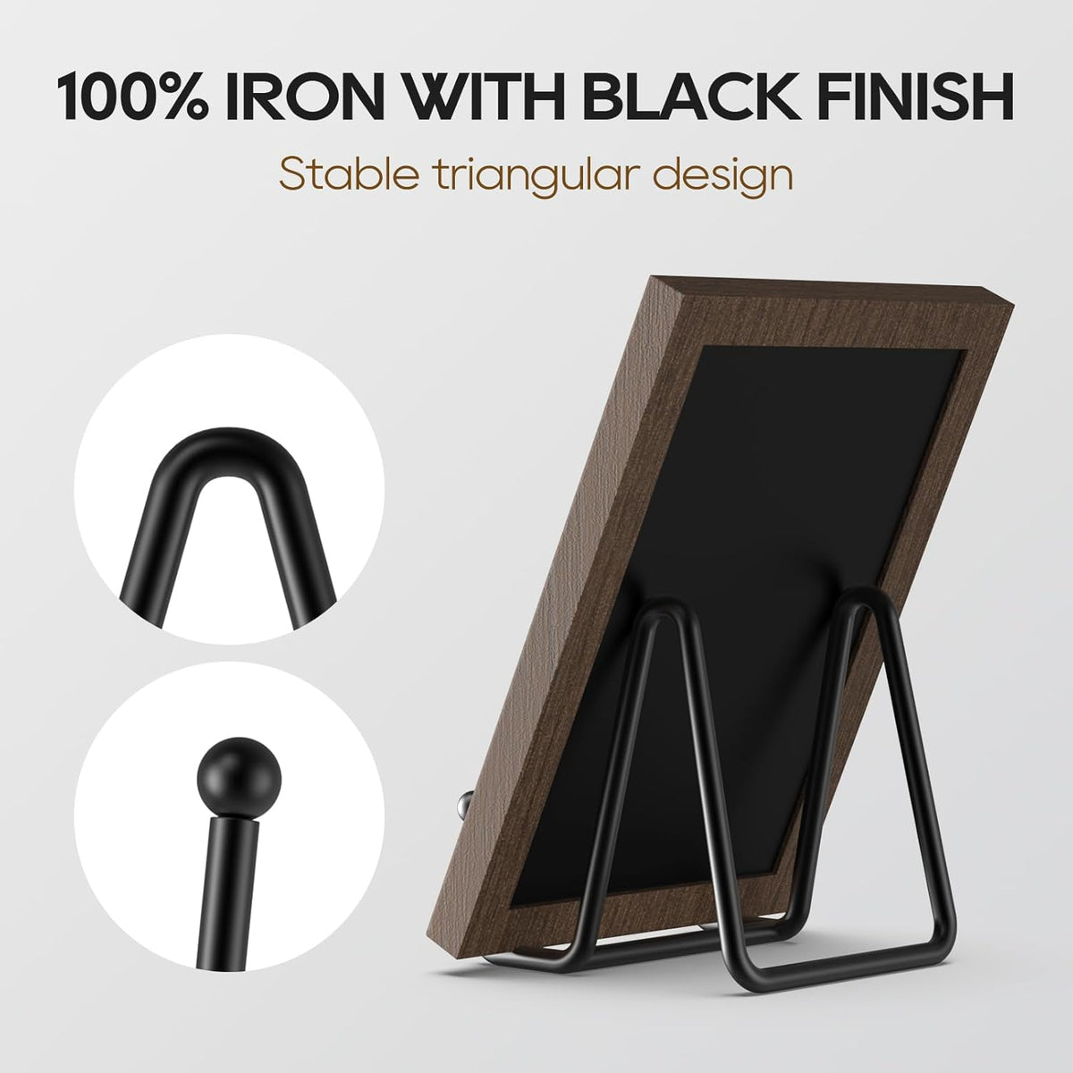 HONGYUTAI 3 Pack 3 Inch Plate Stands for Display Picture - Small Table Top Display, Decorative Metal Frame Holders for Book, Photo and Platter, Tabletop Art, Black