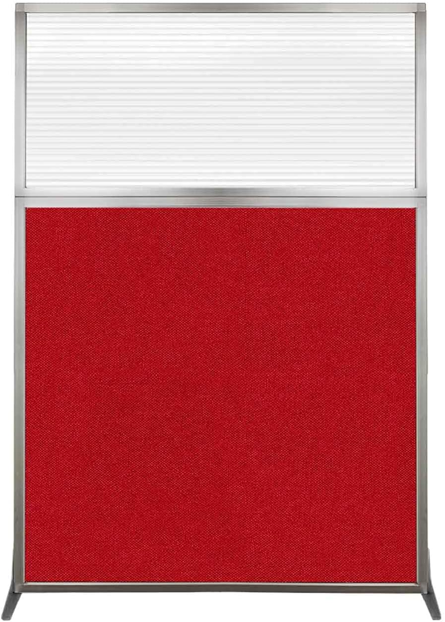 Versare Hush Screen Portable Room Divider | Workstation Wall Divider | Freestanding Privacy Hush Panels | Clear Fluted Windows | Fabric Office Divider Screen | Great for Room Separation