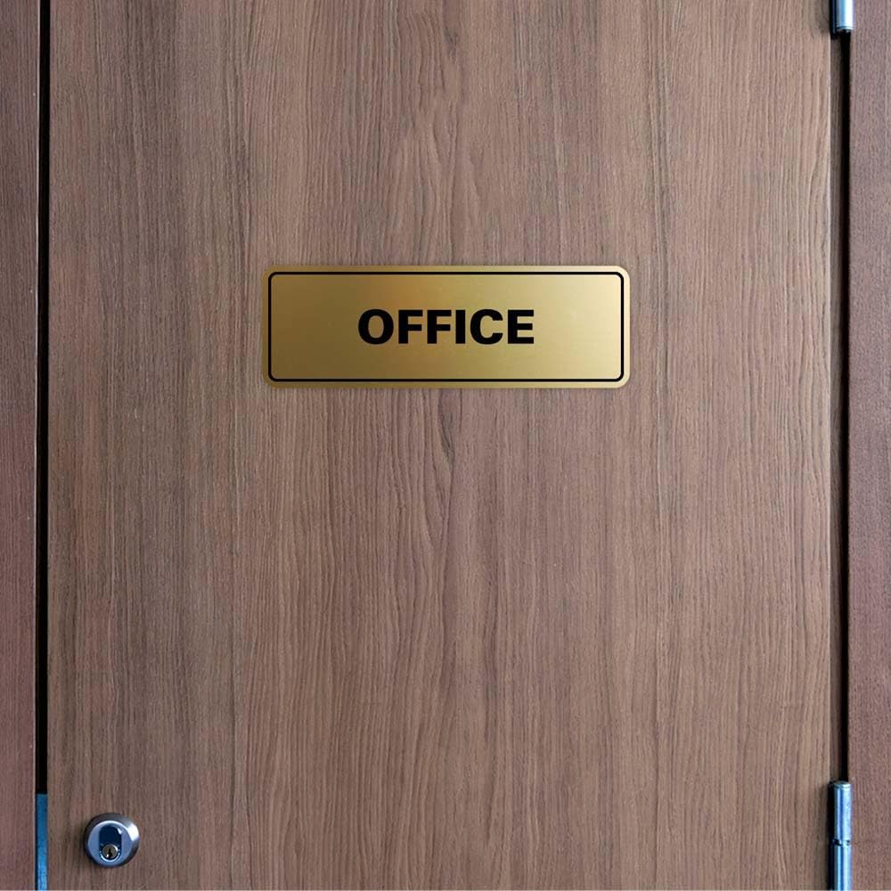 Signs ByLITA Standard Office Sign - Professional Business Signage - Easy to Install (Black Gold) - Medium 1 Pack