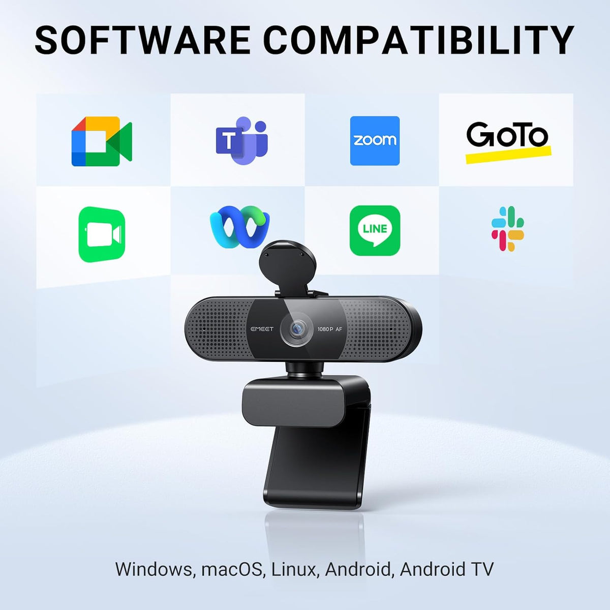 EMEET 2024 Upgraded C960 Webcam for PC, Autofocus, 1080P HD, 73° View Angle, Computer Camera w/Privacy Cover and Microphone, Plug and Play USB Webcam for Video Calling/Zoom/Teams/Google Meet