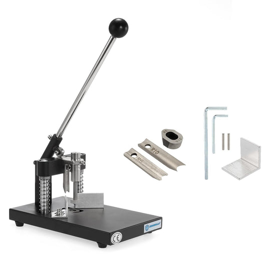 IRONWALLS Corner Rounder Punch Heavy Duty, 1.2”/30mm Thickness Manual Corner Rounder Paper Punch Cutter with R6mm R10mm Interchangeable Dies for Heavy Cardstock, Plastic, Aluminum Sheet
