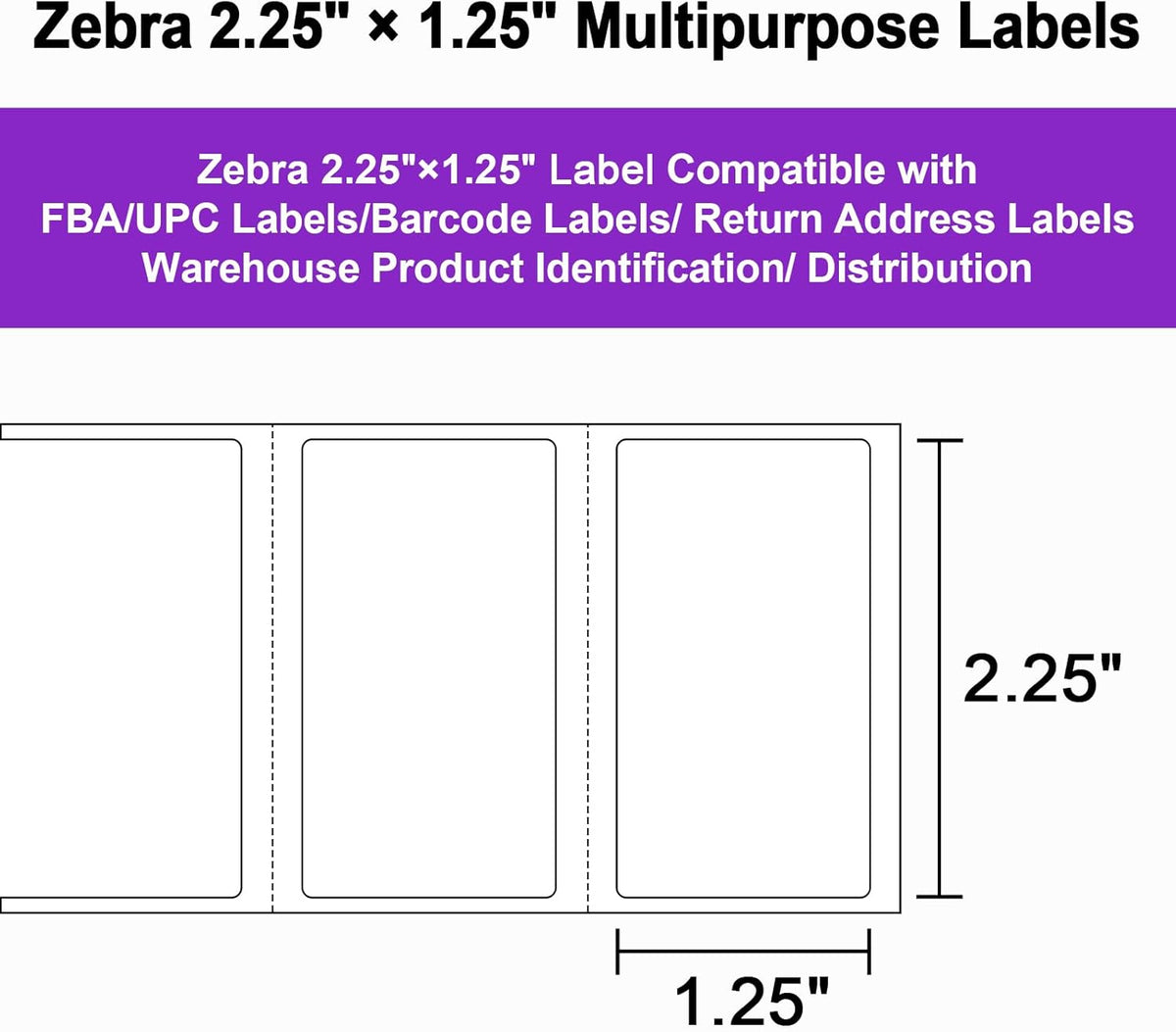 12 Rolls 12000 Labels 2.25" x 1.25" Direct Thermal Labels - AveneMark Perforated for Barcode Address Labels - Postage Shipping Labels Compatible with Rollo & Zebra Desktop Printers,1000 Labels/Roll