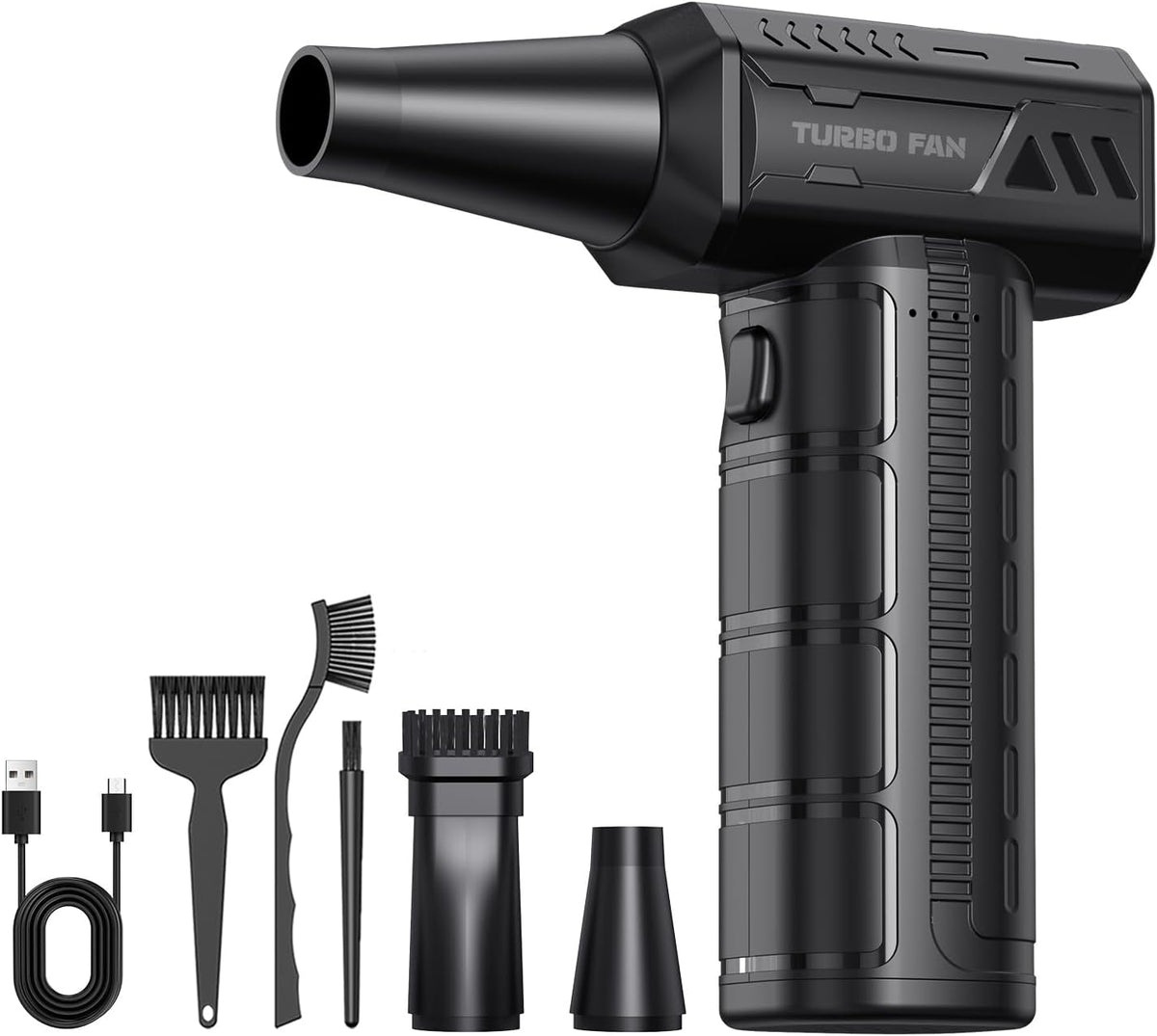 Compressed Air Duster,300000RPM Super Power Cordless Electric Air Duster,10000mAH Rechargeable Brushless Motor Blower,3-Gear Adjustable Turbo Fan Duster Blower for Computer,Car,Outdoor and House
