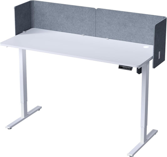 2-in-1 Adjustable Desktop & Under Desk Privacy Panel - 2PCS L-Shaped Acoustic Desk Divider That Reduce Noise and Visual Distractions, for Home Office Classroom (Grey, 39.4" x 15.7")