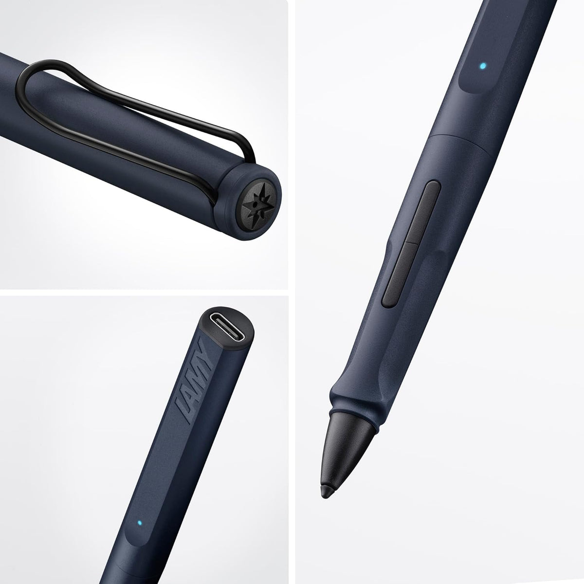 LAMY Safari Note+ Steel Black iPad Pen - Stylus Pen with Palm Rejection, tilt Sensitivity & Ergonomic Grip - Compatible with Various iPad Models & Generations - up to 10 Hours Battery Life