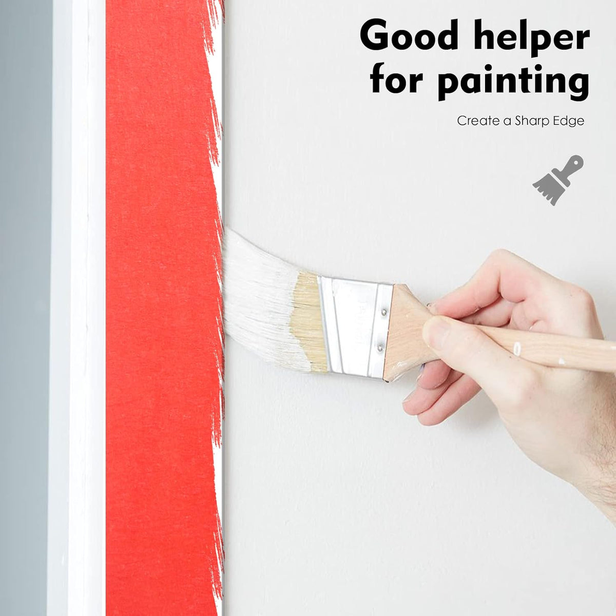 Red Painters Tape,1” x 60 Yds x 5 Rolls (300 Yards Total) - Medium Adhesive Masking Tape for Painting,Labeling,DIY Crafting,Decoration and School Works