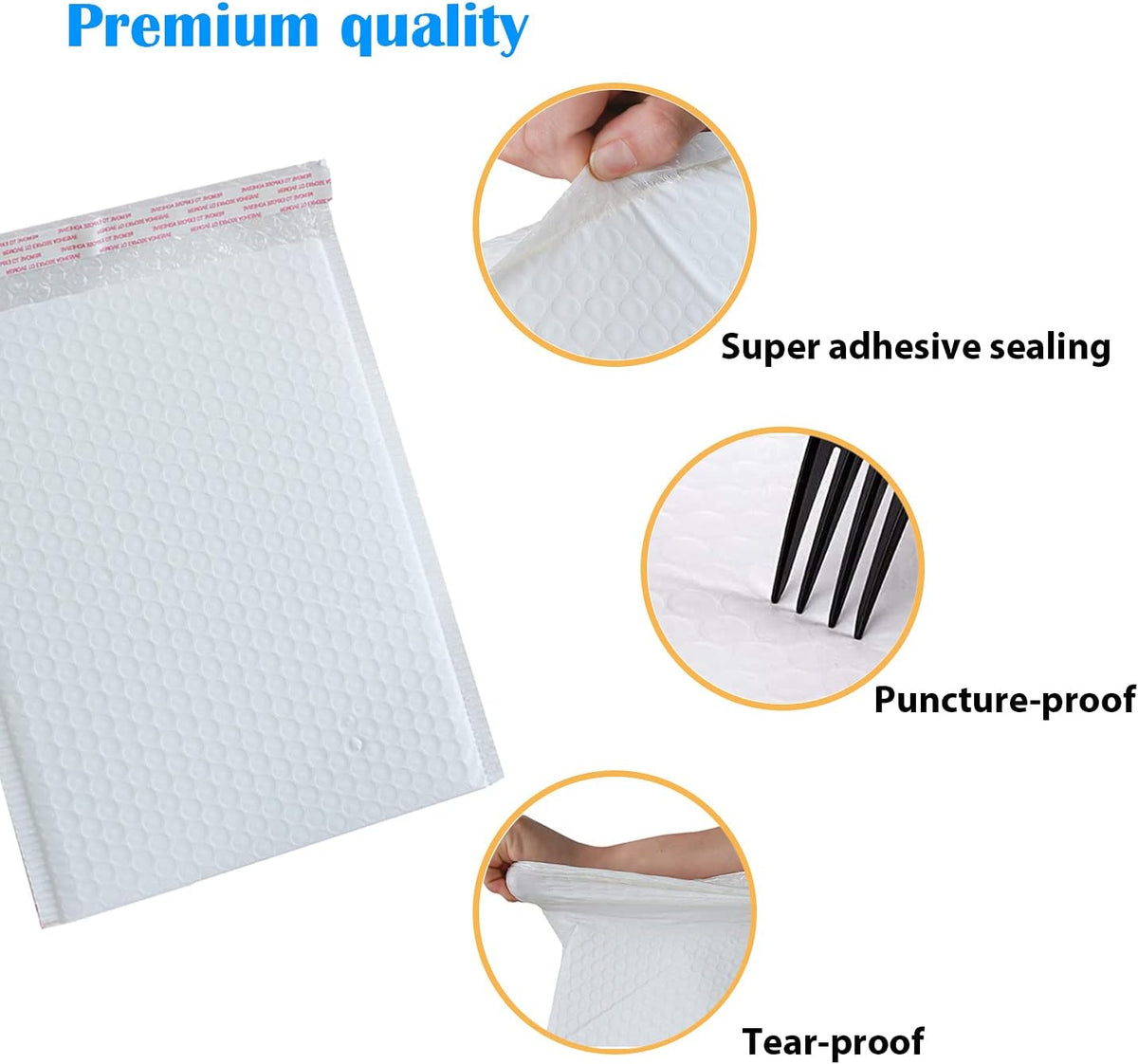 Immuson White 8.5 x 11 Inches Poly Bubble Mailers, 25 Pcs Self-Seal Shipping Bags, Packaging Bags, Padded Shipping Envelopes, Bubble Envelopes for Mailing/Packaging/Delivering