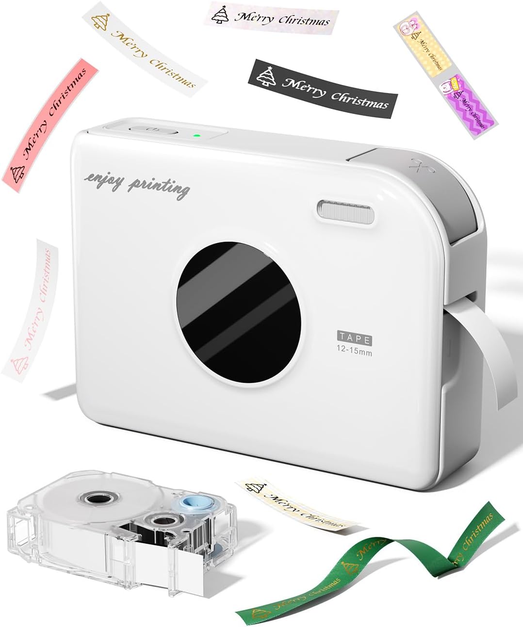 Wire Cable Industrial Label Maker, Heat Shrink Thermal Transfer Label Printer Portable Bluetooth Labeler with 0.47" Label, In/Outdoor Handheld Labeling Machine for Job Sites, APP Fast Create and Print