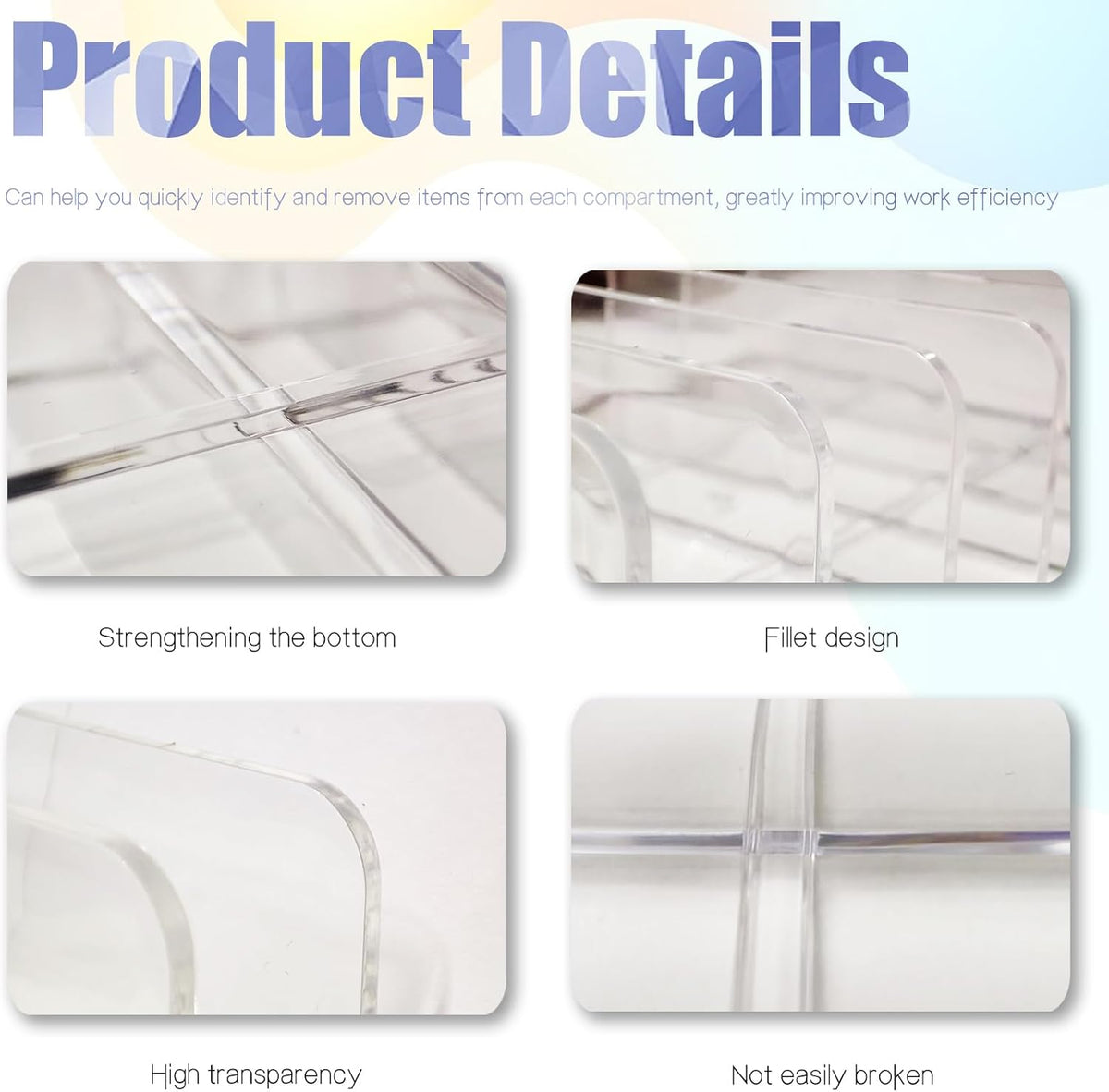 LUOKER Acrylic Mail Organizer - 2 Pcs CD Holder With 7 Compartments, 7 x 5 x 1.57 Transparent Countertop Envelope Organizer for Office, Home Desk
