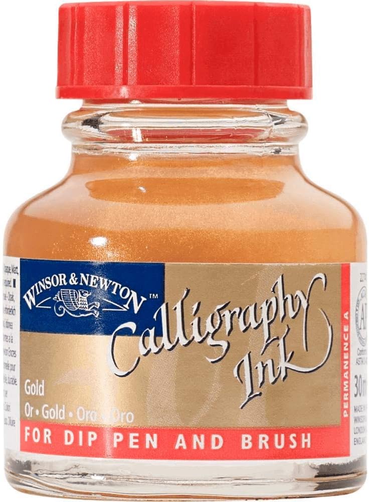 Winsor & Newton Calligraphy Ink, 30ml (1-oz) Bottle, Gold
