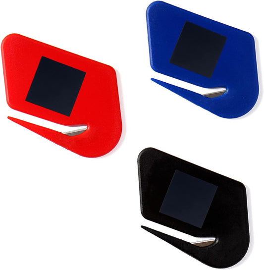 Magnetic Letter Openers Envelope,3 Pack,Envelope Opener Slitter,Mail Openers Blade with Magnet,Letter Opener for Women,Envelope Cutter(red,Blue,Black)